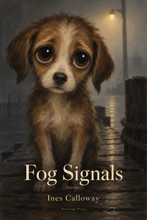 Big Eyes / Keane Waif style book cover for a fictional fiction: Fog Signals