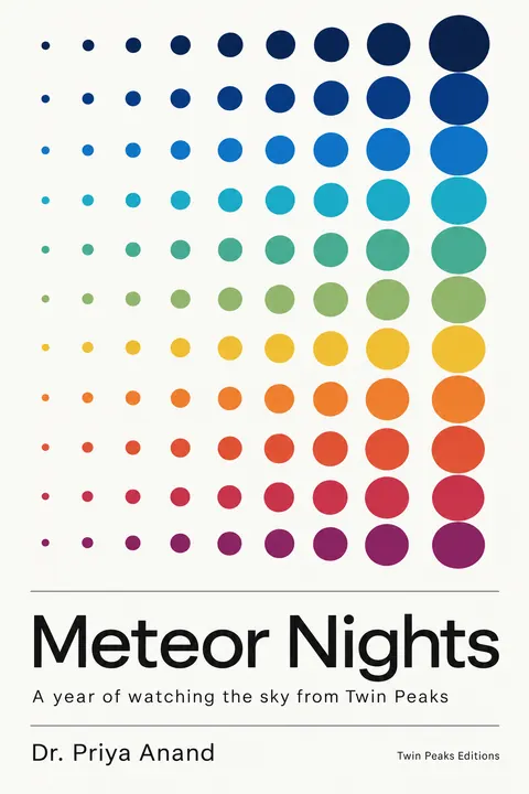 Concrete Art style book cover for a fictional nonfiction: Meteor Nights