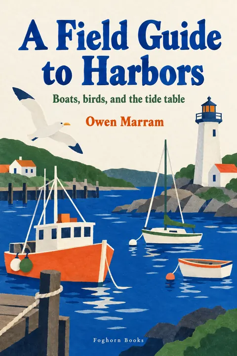 Cut paper style book cover for a fictional nonfiction: A Field Guide to Harbors