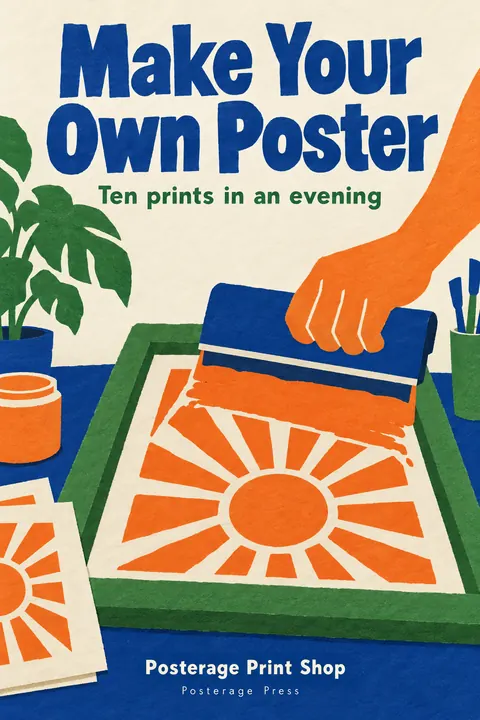 Cut paper style book cover for a fictional nonfiction: Make Your Own Poster