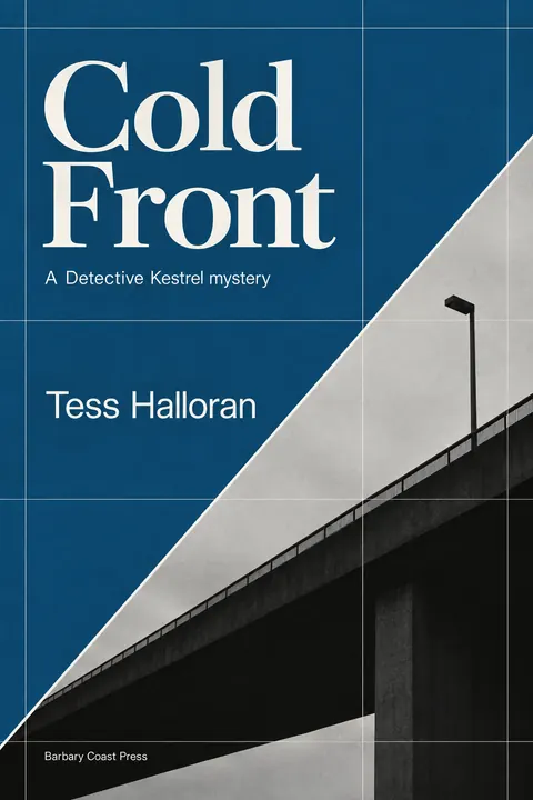 Factory Records / Haçienda style book cover for a fictional fiction: Cold Front
