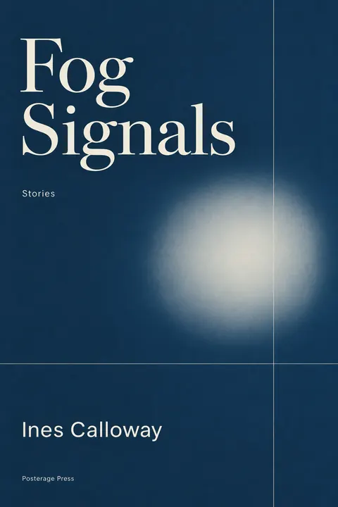 Factory Records / Haçienda style book cover for a fictional fiction: Fog Signals