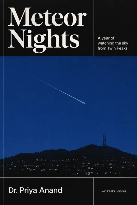 Factory Records / Haçienda style book cover for a fictional nonfiction: Meteor Nights