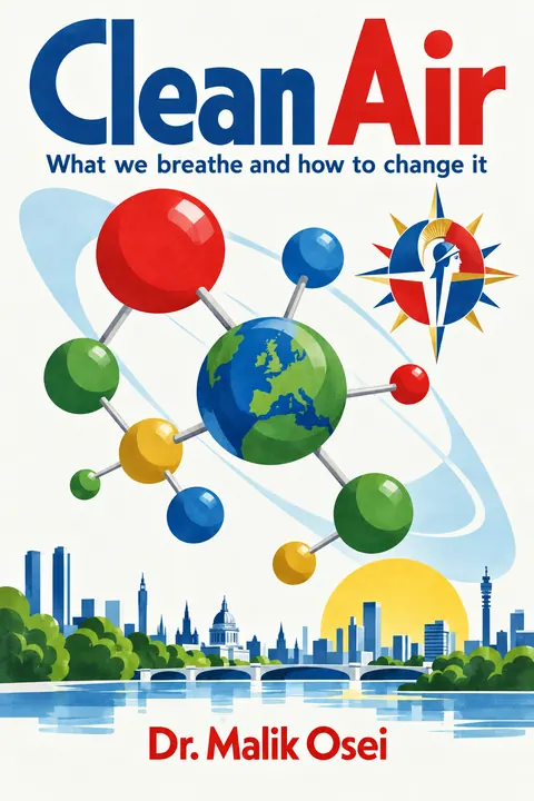 Festival of Britain style book cover for a fictional nonfiction: Clean Air