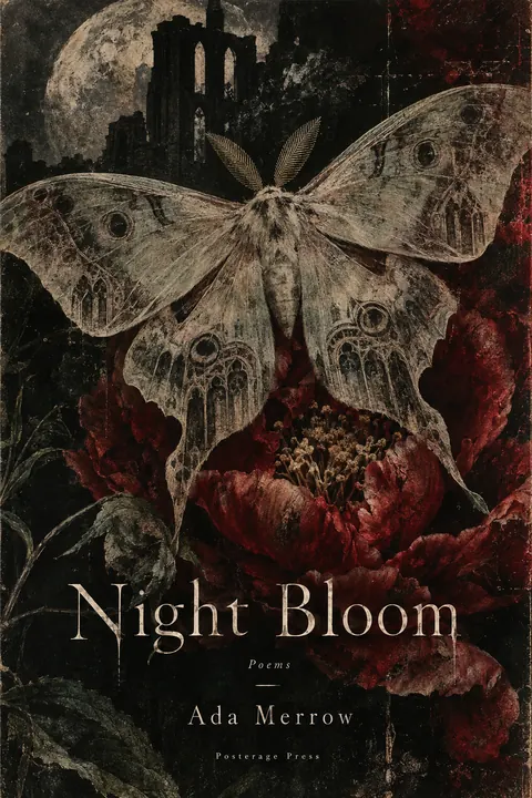 4AD Records style book cover for a fictional fiction: Night Bloom