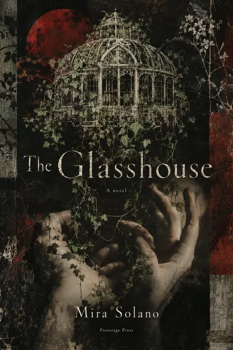 4AD Records style book cover for a fictional fiction: The Glasshouse