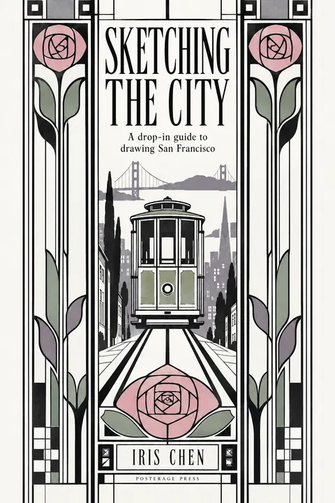 Glasgow Style style book cover for a fictional nonfiction: Sketching the City