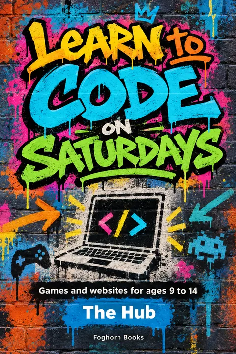 Graffiti / Street Art style book cover for a fictional nonfiction: Learn to Code on Saturdays