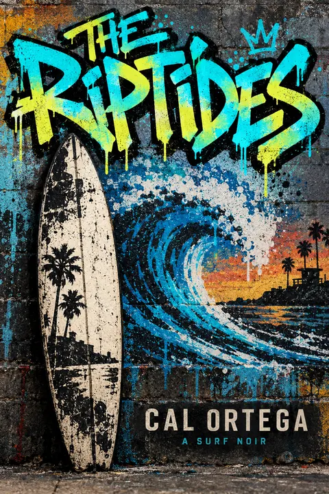 Graffiti / Street Art style book cover for a fictional fiction: The Riptides