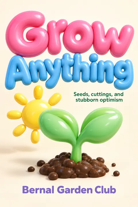 Inflated 3D style book cover for a fictional nonfiction: Grow Anything