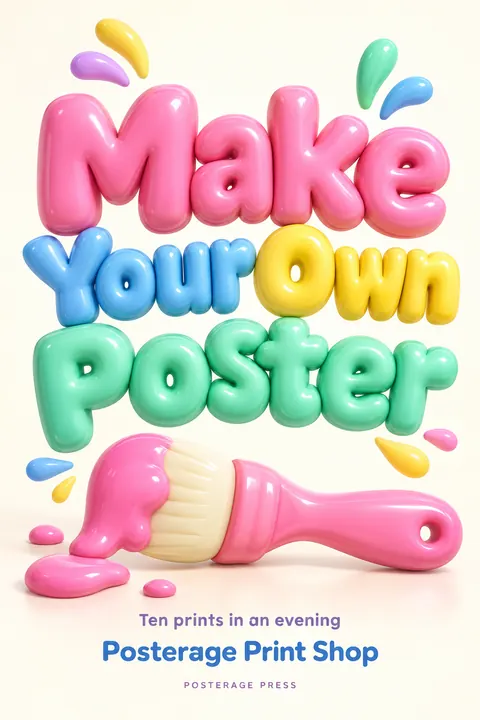 Inflated 3D style book cover for a fictional nonfiction: Make Your Own Poster