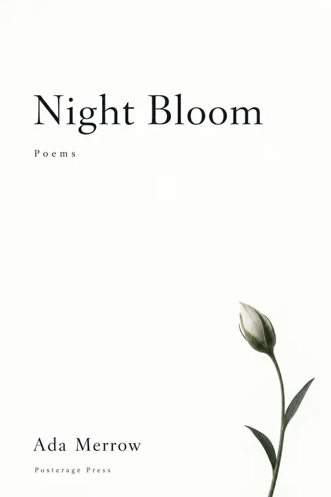 Japanese Minimal Poster style book cover for a fictional fiction: Night Bloom