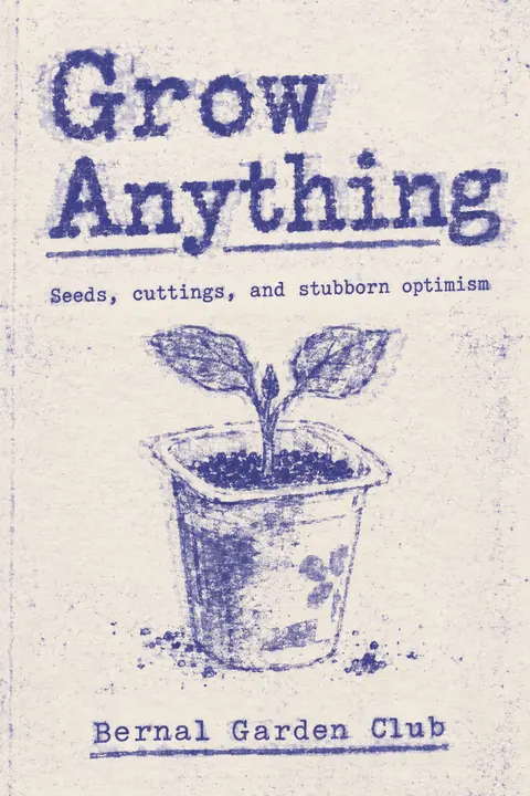 Mimeograph / Ditto Machine style book cover for a fictional nonfiction: Grow Anything