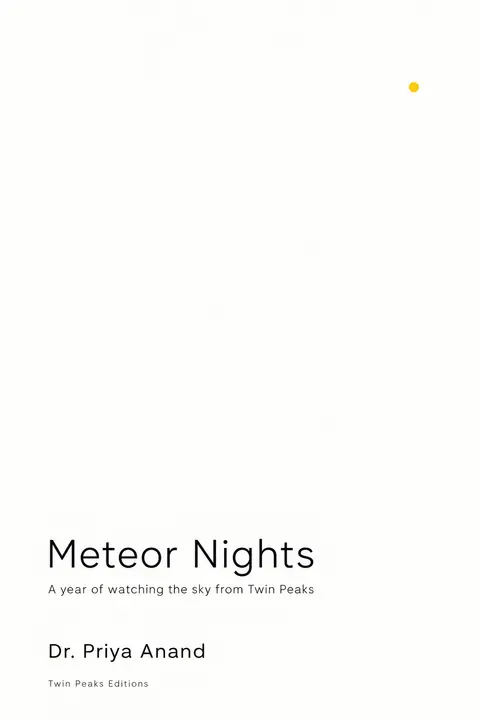 Minimalism (Art) style book cover for a fictional nonfiction: Meteor Nights