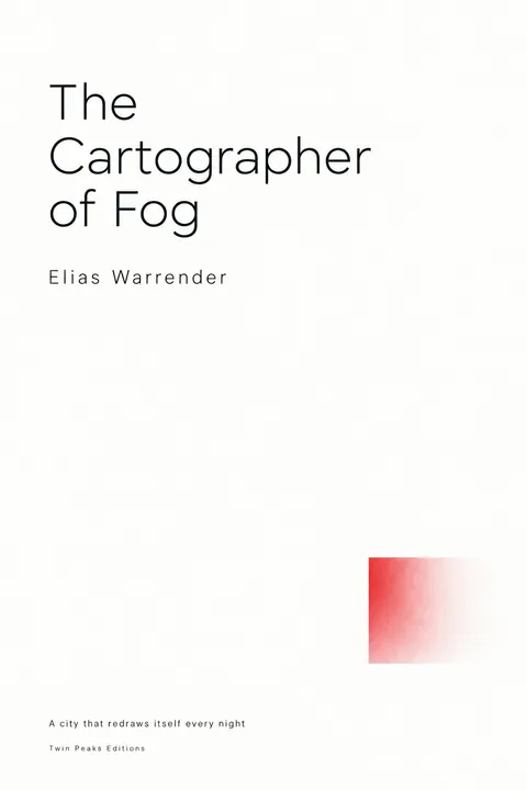 Minimalism (Art) style book cover for a fictional fiction: The Cartographer of Fog