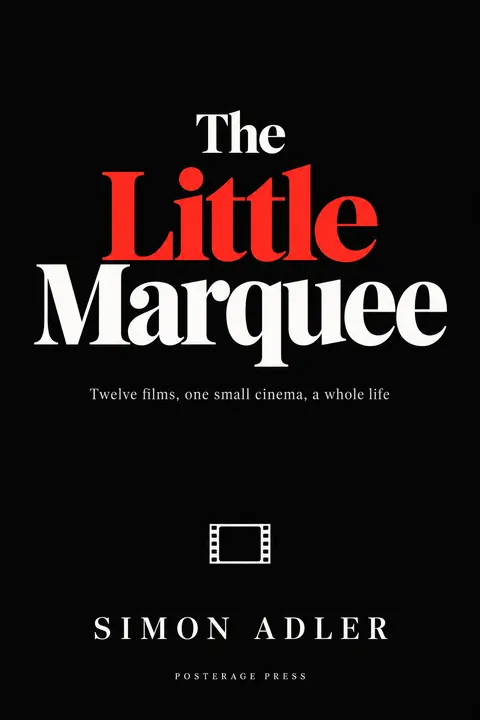 Monochrome + Single Accent style book cover for a fictional fiction: The Little Marquee