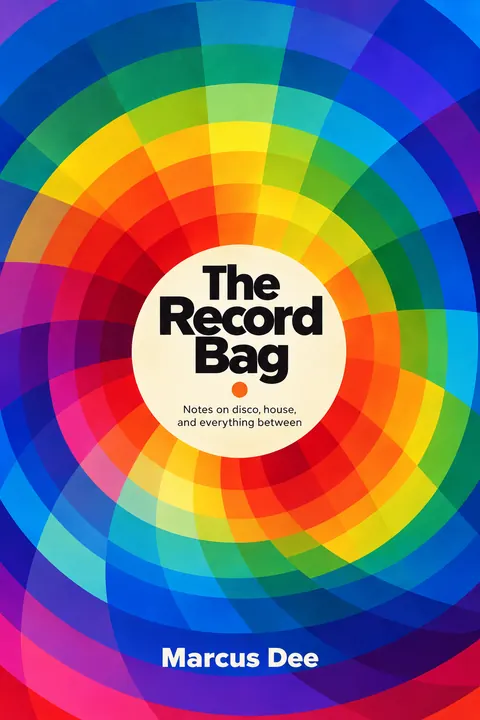 Orphism / Simultanism style book cover for a fictional nonfiction: The Record Bag