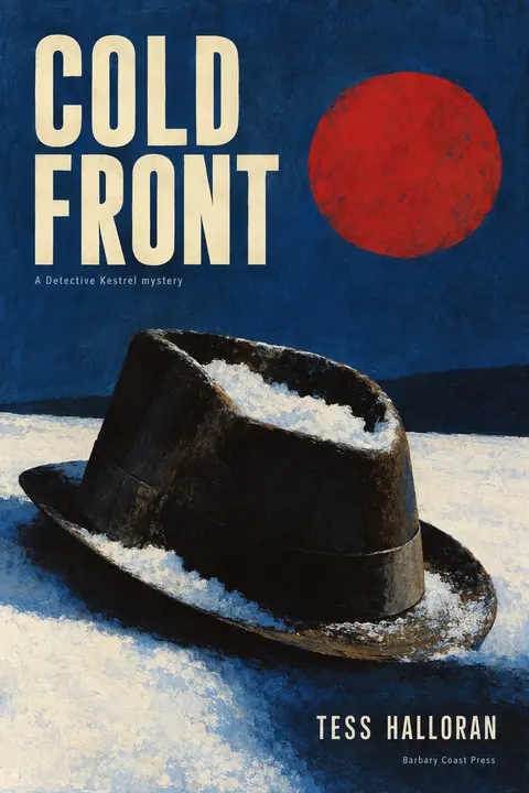 Polish Poster School style book cover for a fictional fiction: Cold Front
