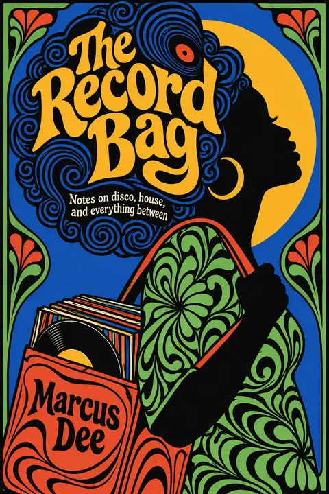 Push Pin Studios style book cover for a fictional nonfiction: The Record Bag