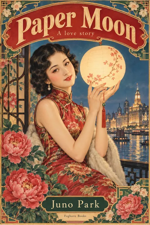 Shanghai Calendar Poster / Yuefenpai style book cover for a fictional fiction: Paper Moon