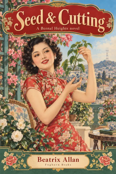 Shanghai Calendar Poster / Yuefenpai style book cover for a fictional fiction: Seed & Cutting