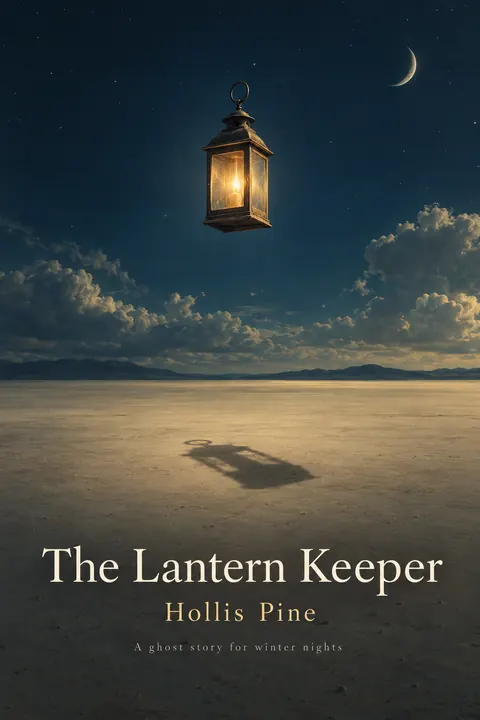 Surrealist style book cover for a fictional fiction: The Lantern Keeper