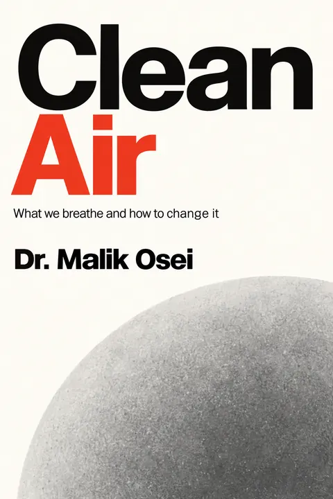 Swiss typography style book cover for a fictional nonfiction: Clean Air