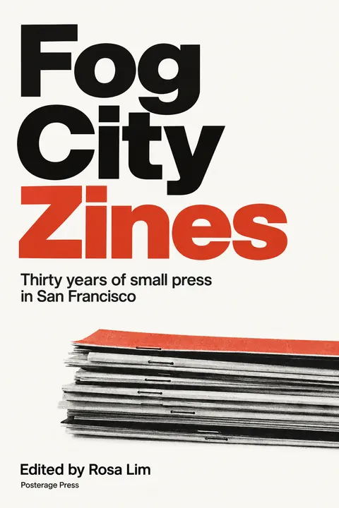 Swiss typography style book cover for a fictional nonfiction: Fog City Zines