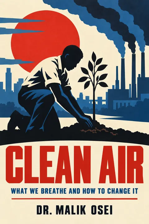 WPA / New Deal style book cover for a fictional nonfiction: Clean Air
