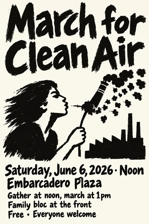 Atelier Populaire / Paris May 1968 style poster for a fictional event called March for Clean Air