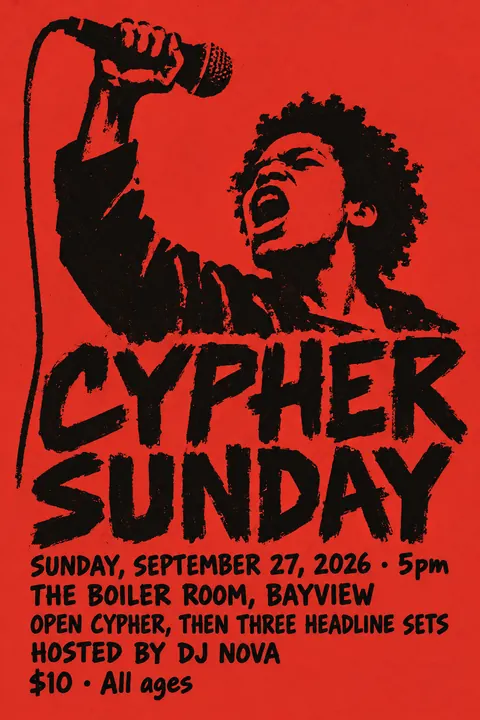 Atelier Populaire / Paris May 1968 style poster for a fictional event called Cypher Sunday
