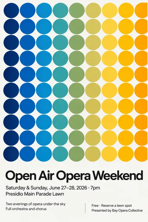 Concrete Art style event poster for a fictional festival: Open Air Opera Weekend
