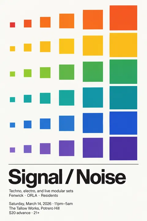 Concrete Art style poster for a fictional event called Signal / Noise