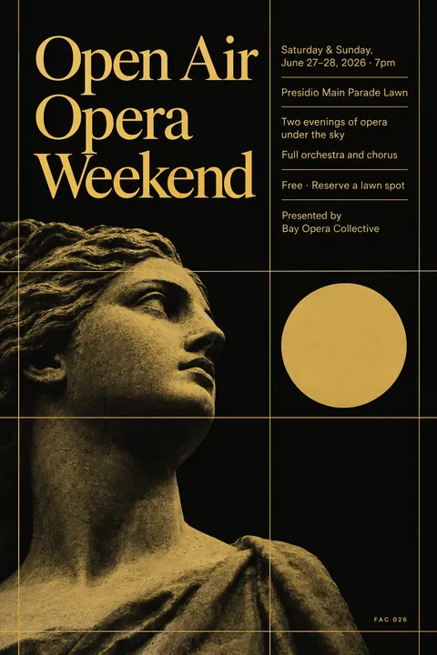 Factory Records / Haçienda style event poster for a fictional festival: Open Air Opera Weekend