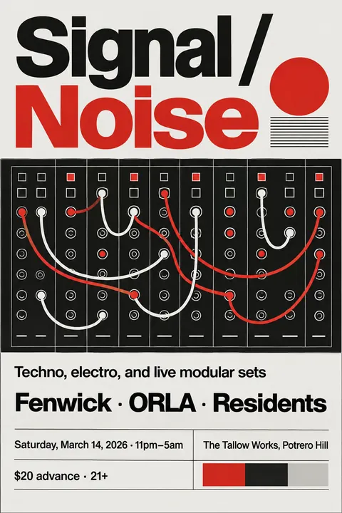 NASA Worm Modernist style poster for a fictional event called Signal / Noise