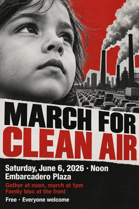Neue Sachlichkeit / New Objectivity style poster for a fictional event called March for Clean Air