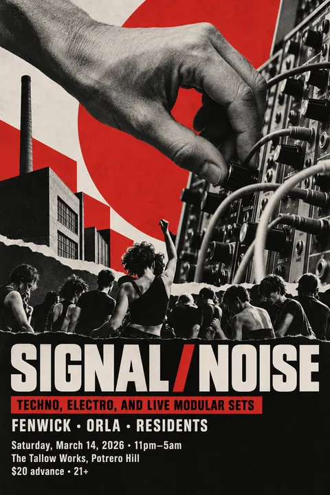 Neue Sachlichkeit / New Objectivity style poster for a fictional event called Signal / Noise