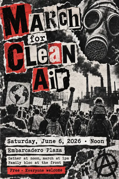 Punk Photocopied Fanzine style poster for a fictional event called March for Clean Air
