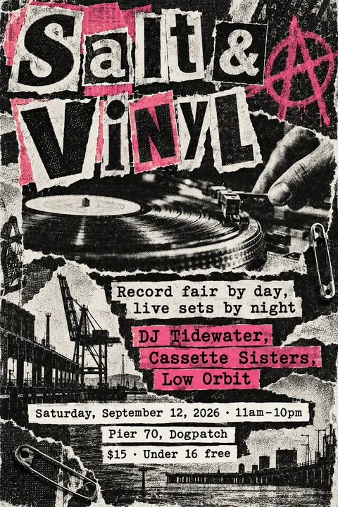 Punk Photocopied Fanzine style event poster for a fictional festival: Salt & Vinyl