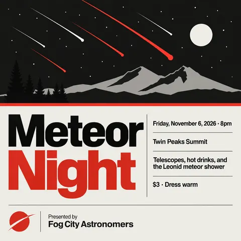 NASA Worm Modernist style social post for a fictional post: Meteor Night